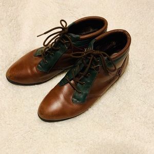 vintage leather boho ankle bootie